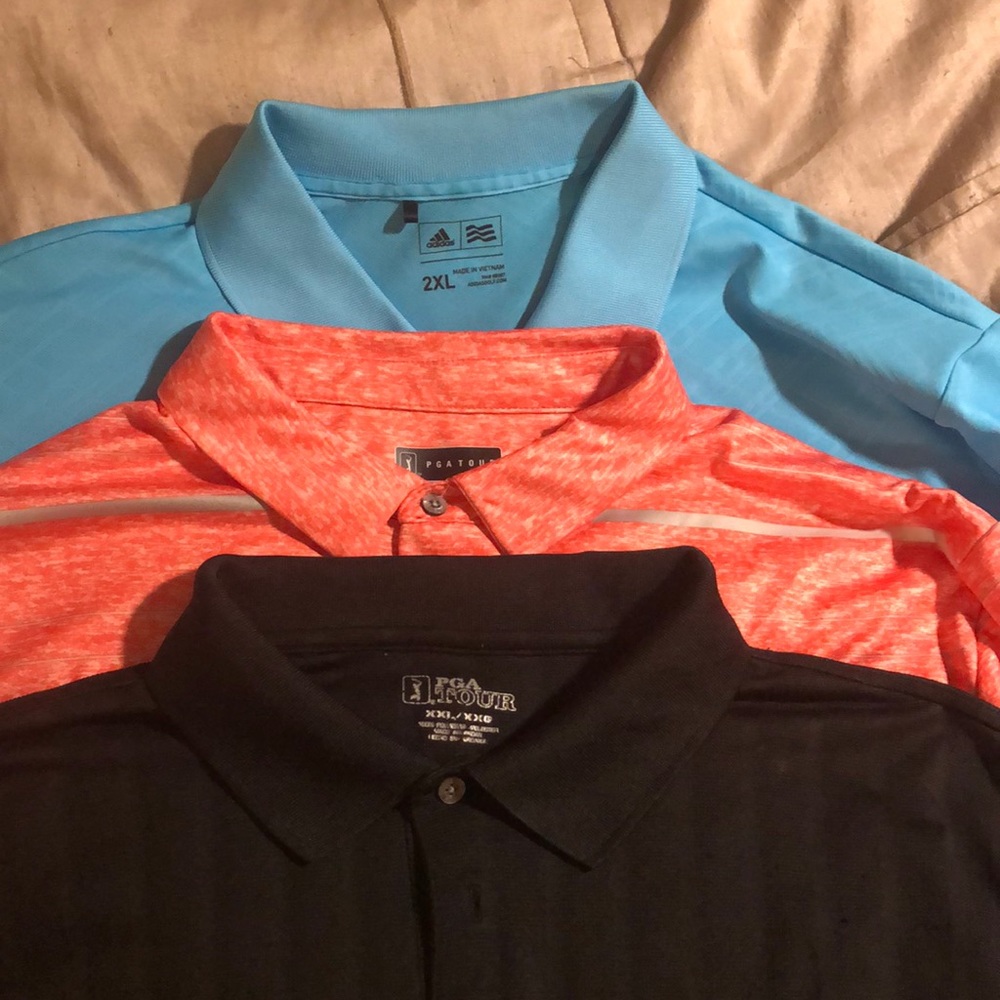 3 Xxl golf shirts